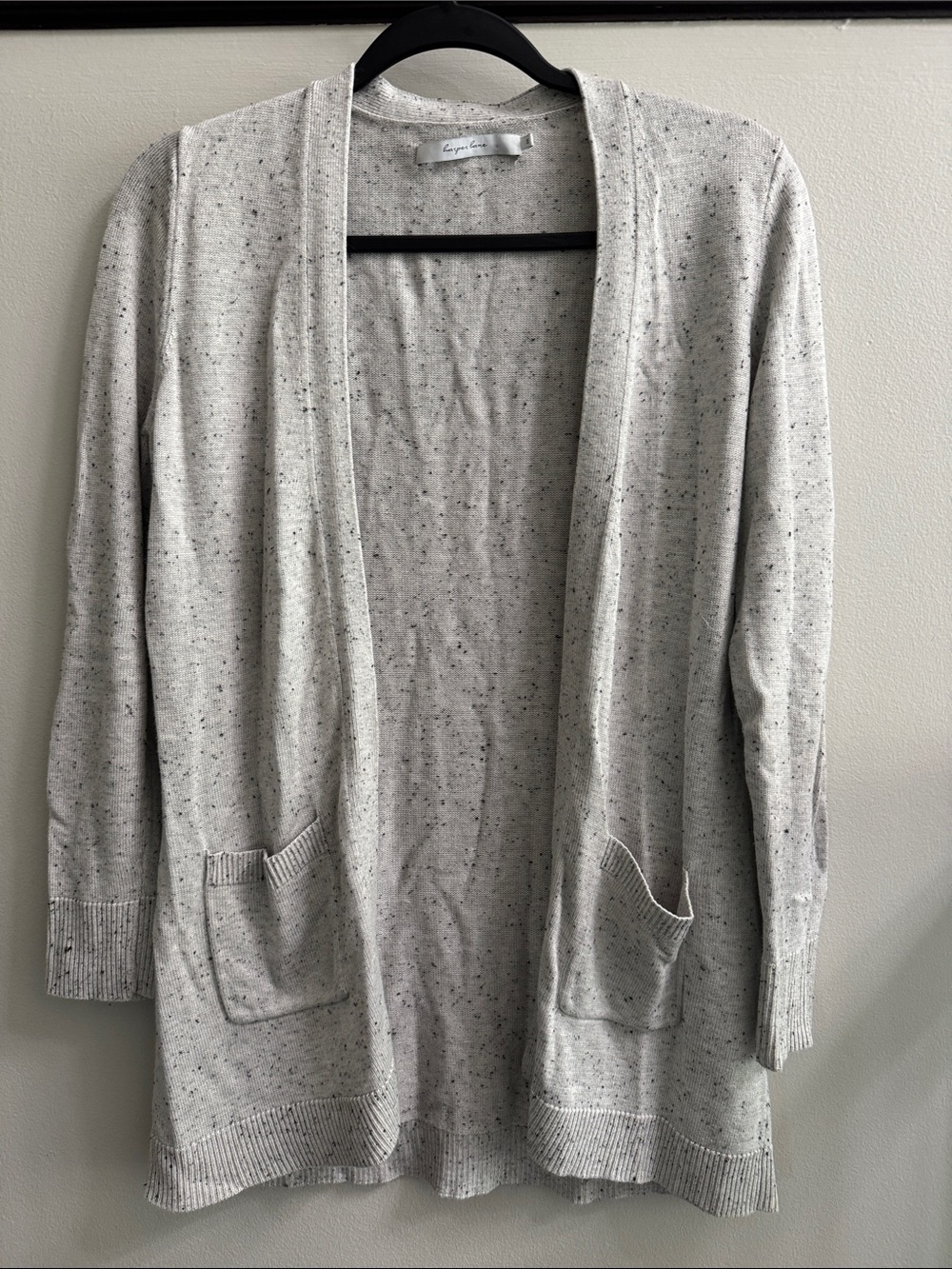 Light Gray Open-Front Women's Cardigan Sweater